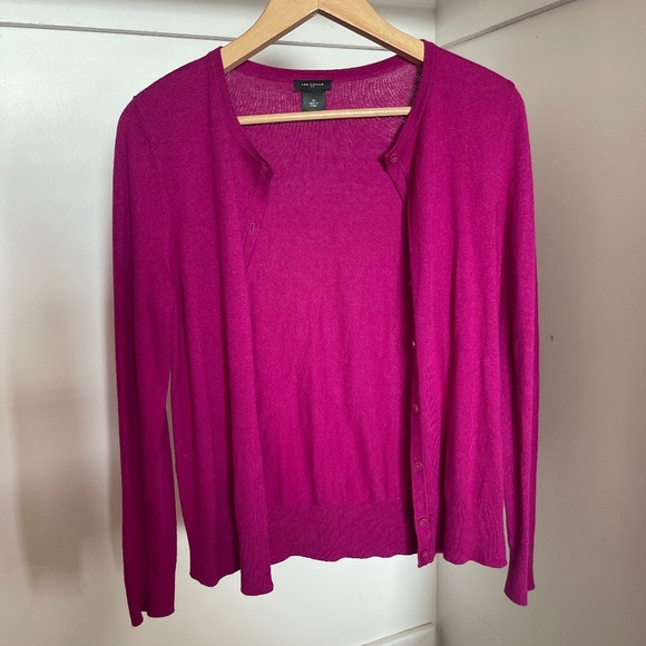 Ann Taylor Jackets & Blazers - Ann Taylor Pink Long Sleeve Sweater Jacket Size Medium